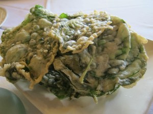 fried spinach leaves. YUM