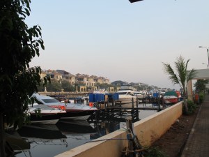 at the marina waiting to go to pulau macan