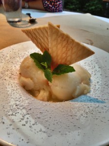 celadon-peach champagne sorbet